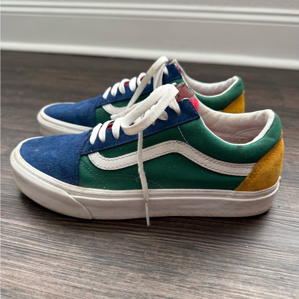 Vans “Old Skool Yacht Club” color blocked canvas,suede & leather stripe sneakers